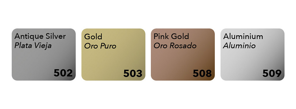Antique SilverGoldPink GoldPlata Vieja PuroOro RosadoAluminiumAluminio502503508509